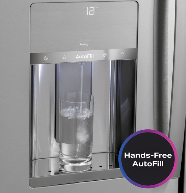 GE Profile Standard-Depth 27.9-cu ft 4 -Door Smart Compatible French Door Refrigerator with Ice Maker with Water and Ice Dispenser and Door within Door ( Stainless Steel ) ENERGY STAR Certified