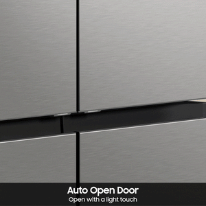 Samsung Bespoke Counter-Depth Beverage Center 23.5-cu ft 4 -Door Smart Compatible French Door Refrigerator with Dual Ice Maker with Water Dispenser and Door within Door ( Stainless Steel ) ENERGY STAR Certified