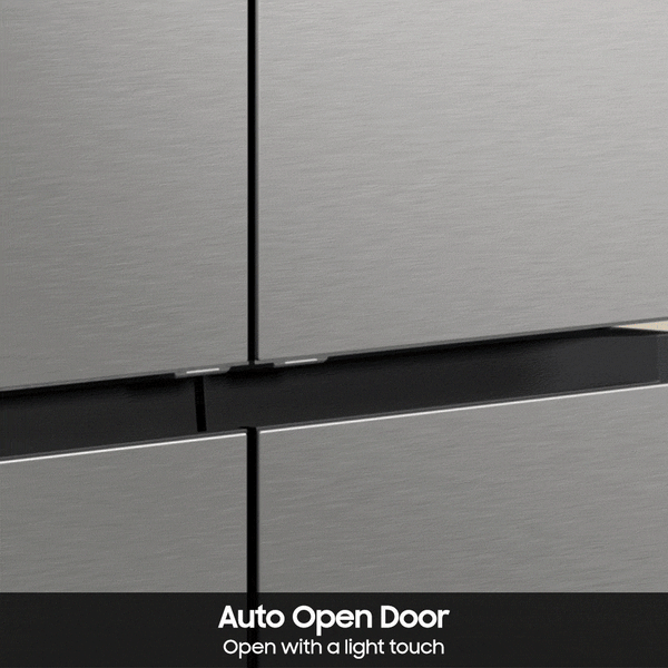 Samsung Bespoke Counter-Depth Beverage Center 23.5-cu ft 4 -Door Smart Compatible French Door Refrigerator with Dual Ice Maker with Water Dispenser and Door within Door ( Stainless Steel ) ENERGY STAR Certified