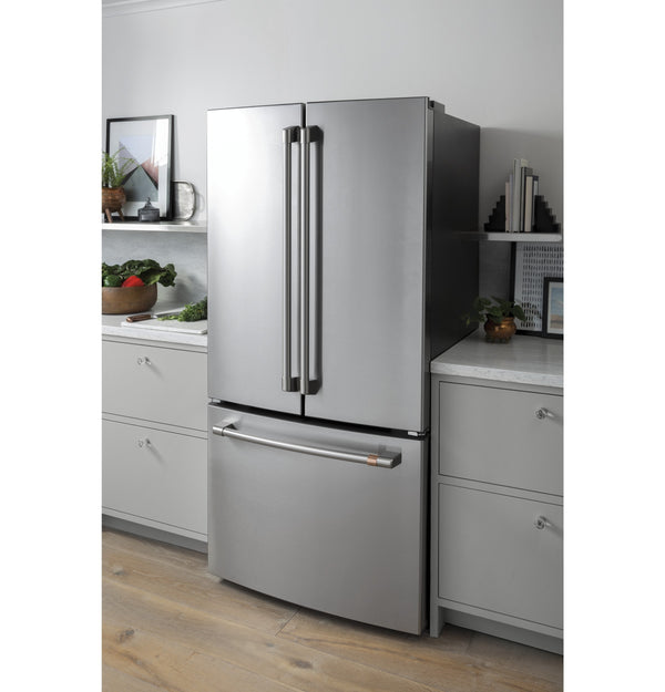 Cafe Counter-Depth 18.6-cu ft 3 -Door French Door Refrigerator with Ice Maker with Water Dispenser ( Stainless Steel ) ENERGY STAR Certified