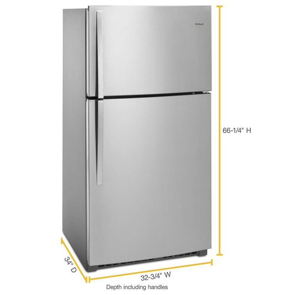 Whirlpool 21.3-cu ft Top-Freezer Refrigerator ( Monochromatic Stainless Steel )