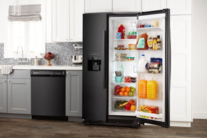 Amana 21.4-cu ft Side-by-Side Refrigerator with Ice Maker ,Water and Ice Dispenser ( Black )