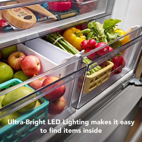 KitchenAid Counter-Depth 20-cu ft 3 -Door French Door Refrigerator with Ice Maker ( Stainless Steel ) ENERGY STAR Certified