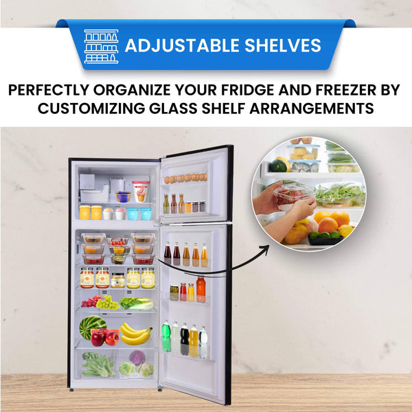 ConServ 18-cu ft Counter-Depth Top-Freezer Refrigerator with Ice Maker ( Black )