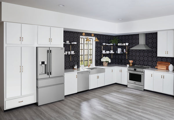 Frigidaire Professional Counter-Depth 21.4-cu ft 4 -Door French Door Refrigerator with Dual Ice Maker with Water and Ice Dispenser ( Smudge-Proof Stainless Steel ) ENERGY STAR Certified