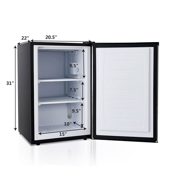 Costway 3-cu ft Mini Fridge with Freezer ( Silver )