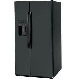 GE 25.3-cu ft Side-by-Side Refrigerator with Ice Maker ,Water and Ice Dispenser ( Black )