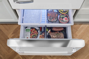 UNIQUE Classic Retro 17.7-cu ft Counter-Depth Bottom-Freezer Refrigerator with Ice Maker ( Marshmallow White ) ENERGY STAR Certified