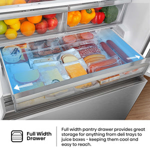 Hisense PureFlat Standard-Depth 26.6-cu ft 3 -Door French Door Refrigerator with Ice Maker with Water Dispenser ( Fingerprint resistant stainless steel ) ENERGY STAR Certified