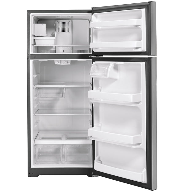 GE 17.5-cu ft Top-Freezer Refrigerator with Ice Maker ( Stainless Steel ) ENERGY STAR Certified