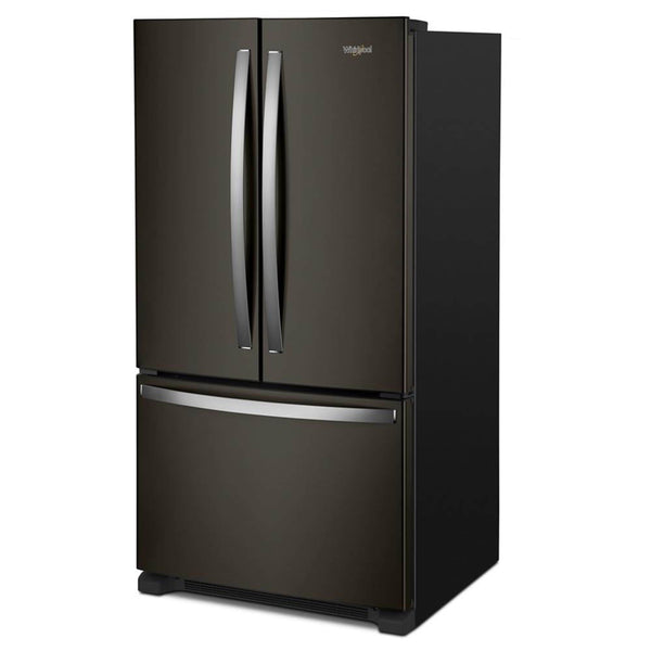 Whirlpool Counter-Depth 20-cu ft 3 -Door French Door Refrigerator with Ice Maker ( Black Stainless Steel ) ENERGY STAR Certified