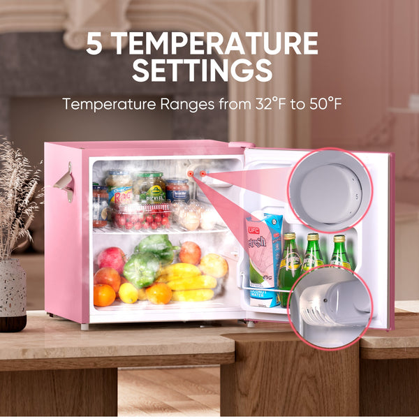 Upstreman 1.7-cu ft Retro Mini Fridge(Pink)ENERGY STAR