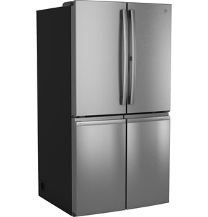 GE Profile Standard-Depth 28.3-cu ft 4 -Door Smart Compatible French Door Refrigerator with Ice Maker with Water Dispenser ( Stainless Steel ) ENERGY STAR Certified