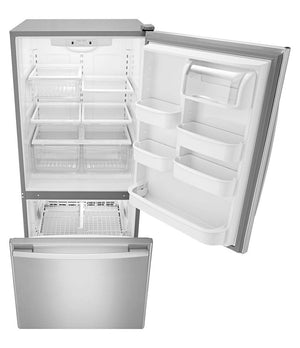 Amana 18.7-cu ft Standard-Depth Bottom-Freezer Refrigerator Ice Maker Optional (sold separately) ( Stainless Steel )