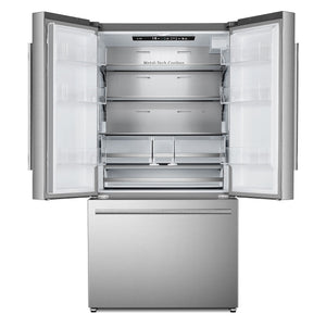 Cosmo Counter-Depth 22.4-cu ft 3 -Door French Door Refrigerator with Ice Maker with Water Dispenser ( Stainless Steel ) ENERGY STAR Certified