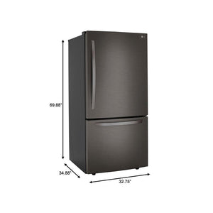 LG 25.5-cu ft Standard-Depth Bottom-Freezer Refrigerator with Ice Maker ( PrintProof Black Stainless Steel )