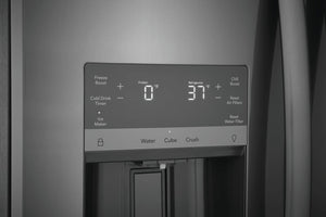 Frigidaire Gallery 22.3-cu ft Counter-Depth Side-by-Side Refrigerator with Ice Maker ,Water and Ice Dispenser ( Fingerprint Resistant Black Stainless Steel ) ENERGY STAR Certified