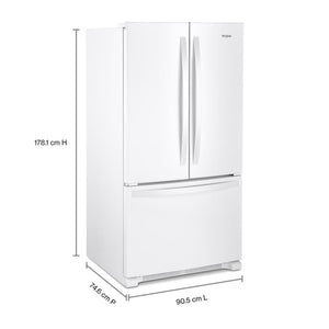 Whirlpool Counter-Depth 20-cu ft 3 -Door French Door Refrigerator with Ice Maker ( White ) ENERGY STAR Certified