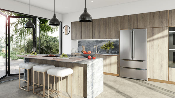 KoolMore Counter-Depth 22.5-cu ft 4 -Door French Door Refrigerator with Ice Maker ( Stainless steel )