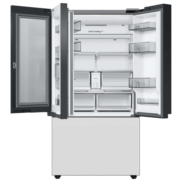 Samsung Bespoke Standard-Depth Beverage Center 30.1-cu ft 3 -Door Smart Compatible French Door Refrigerator with Dual Ice Maker with Water Dispenser and Door within Door ( Panels Sold Separately ) ENERGY STAR Certified