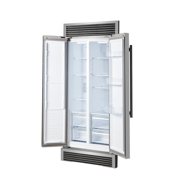 FORNO Salerno 15.6-cu ft Counter-Depth Side-by-Side Refrigerator ( Stainless steel )