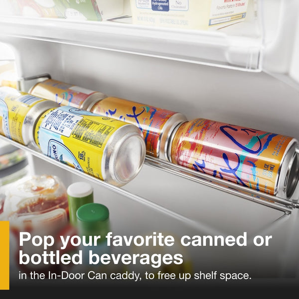 Whirlpool In-Door Can Caddy 21.4-cu ft Side-by-Side Refrigerator with Ice Maker ,Water and Ice Dispenser ( Fingerprint Resistant Black Stainless )