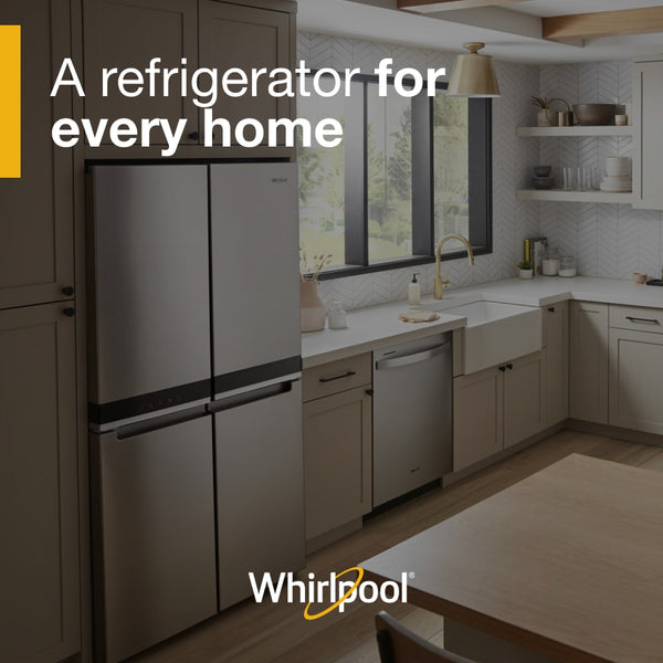 Whirlpool Counter-Depth 19.4-cu ft 4 -Door French Door Refrigerator with Ice Maker ( Fingerprint-Resistant Stainless Finish ) ENERGY STAR Certified