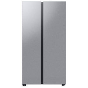 Samsung Bespoke Beverage Center 28-cu ft Side-by-Side Refrigerator Smart Compatible with Dual Ice Maker and Water Dispenser ( Stainless Steel ) ENERGY STAR Certified