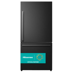 Hisense 17.2-cu ft Counter-Depth Bottom-Freezer Refrigerator Black Metallic Steel ) ENERGY STAR Certified