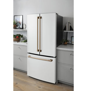 Cafe Counter-Depth 18.6-cu ft 3 -Door French Door Refrigerator with Ice Maker with Water Dispenser ( Matte White ) ENERGY STAR Certified