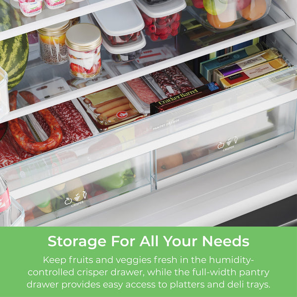 Kenmore Counter-Depth 20.3-cu ft 3 -Door French Door Refrigerator with Ice Maker ( Stainless Steel ) ENERGY STAR Certified