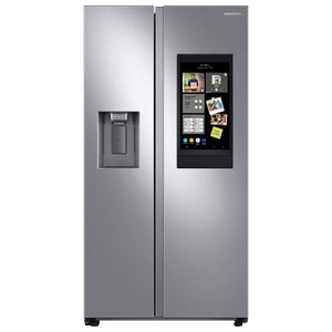 Samsung Family Hub 26.7-cu ft Side-by-Side Refrigerator Smart Compatible with Ice Maker ,Water and Ice Dispenser ( Fingerprint Resistant Stainless Steel ) ENERGY STAR Certified