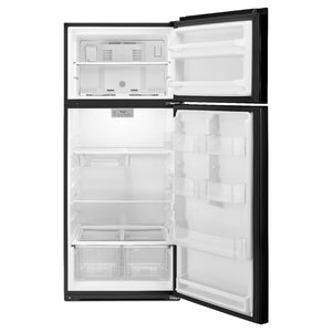 Whirlpool Flexible Storage Bin 17.6-cu ft Top-Freezer Refrigerator ( Black )