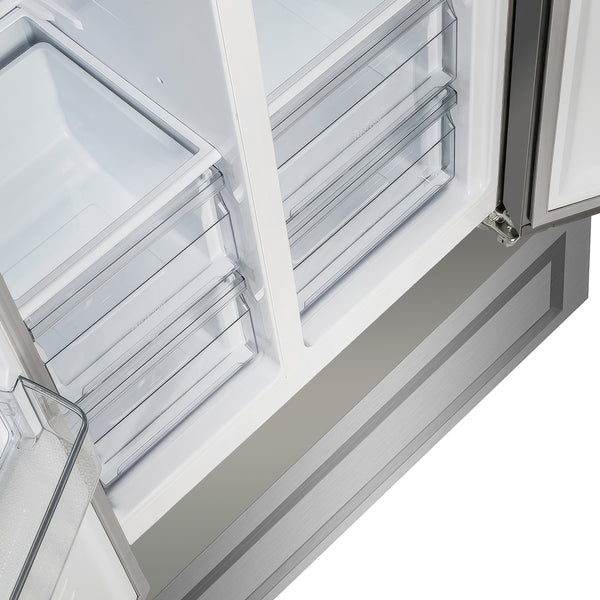 FORNO Salerno 15.6-cu ft Counter-Depth Side-by-Side Refrigerator Built-In ( Stainless steel )