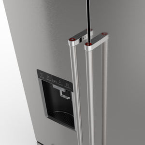 KitchenAid Counter-Depth 23.8-cu ft 3 -Door French Door Refrigerator with Ice Maker with Water and Ice Dispenser ( Stainless Steel with PRINTSHIELD Finish )