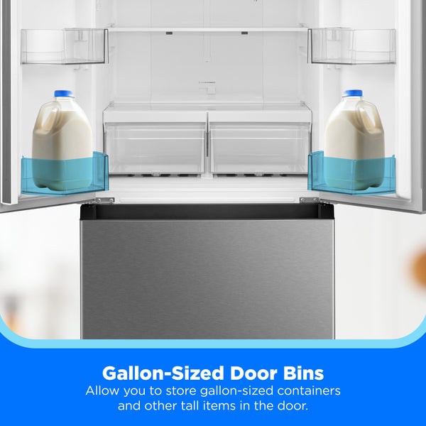 Midea Standard-Depth 18.4-cu ft 3 -Door French Door Refrigerator Optional (sold separately) ( Stainless Steel ) ENERGY STAR Certified
