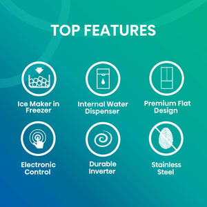 Hisense PureFlat Standard-Depth 26.6-cu ft 3 -Door French Door Refrigerator with Ice Maker with Water Dispenser ( Fingerprint resistant stainless steel ) ENERGY STAR Certified