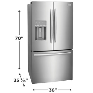 Frigidaire Gallery Standard-Depth 27.8-cu ft 3 -Door French Door Refrigerator with Dual Ice Maker with Water and Ice Dispenser ( Fingerprint Resistant Stainless Steel ) ENERGY STAR Certified
