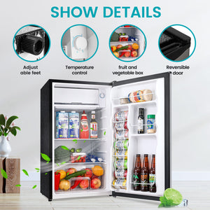 Jeremy Cass 3.2-cu ft Mini Fridge with Freezer ( Silver ) ENERGY STAR