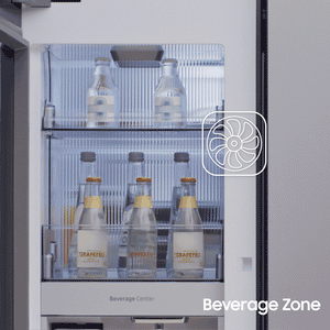 Samsung Bespoke Counter-Depth Beverage Center 22.5-cu ft 4 -Door Smart Compatible French Door Refrigerator with Dual Ice Maker with Water Dispenser and Door within Door ( Stainless steel ) ENERGY STAR Certified