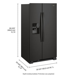 Whirlpool In-Door Can Caddy 21.4-cu ft Side-by-Side Refrigerator with Ice Maker ,Water and Ice Dispenser ( Black )
