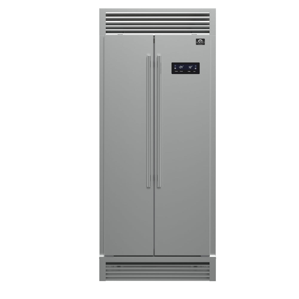 FORNO Salerno 15.6-cu ft Counter-Depth Side-by-Side Refrigerator ( Stainless steel )