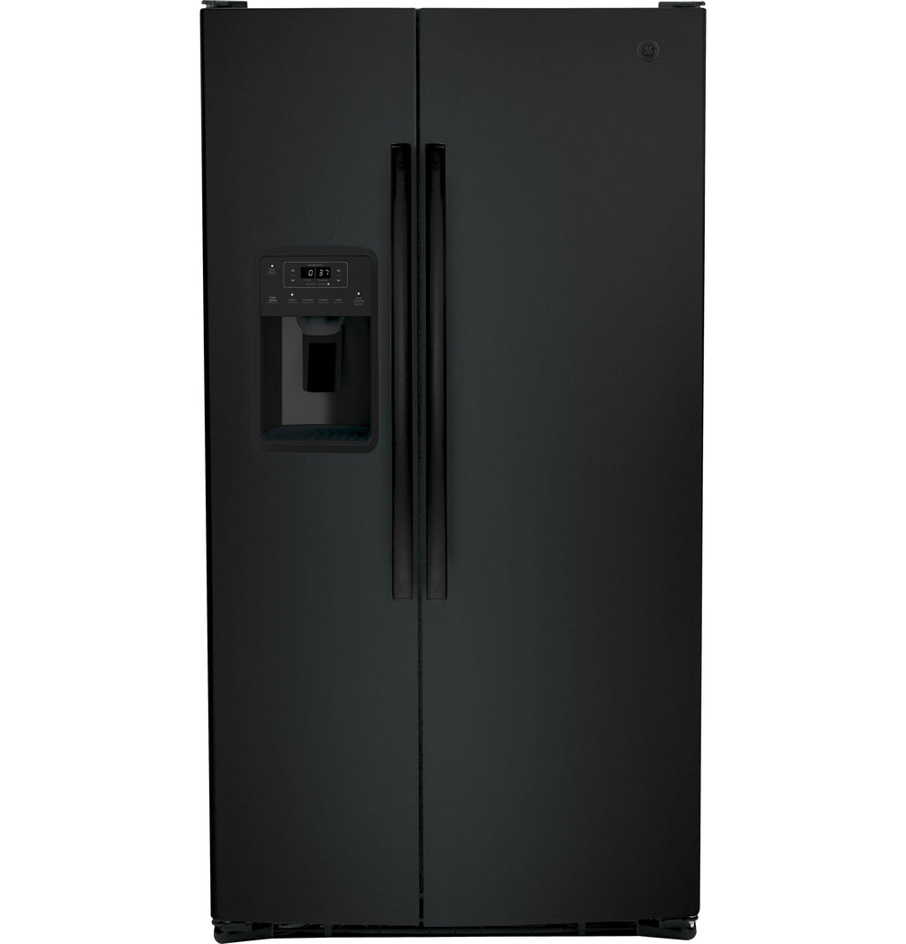 GE 25.3-cu ft Side-by-Side Refrigerator with Ice Maker ,Water and Ice Dispenser ( Black ) ENERGY STAR Certified