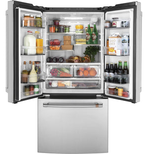 Cafe Counter-Depth 18.6-cu ft 3 -Door French Door Refrigerator with Ice Maker with Water Dispenser ( Stainless Steel ) ENERGY STAR Certified