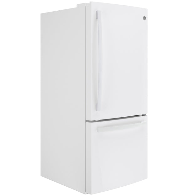 GE 20.9-cu ft Standard-Depth Bottom-Freezer Refrigerator with Ice Maker ( White ) ENERGY STAR Certified