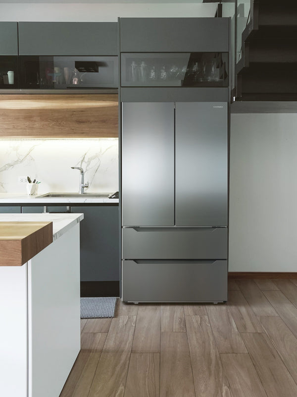 Cosmo Counter-Depth 22.5-cu ft 4 -Door French Door Refrigerator with Ice Maker ( Stainless steel ) ENERGY STAR Certified