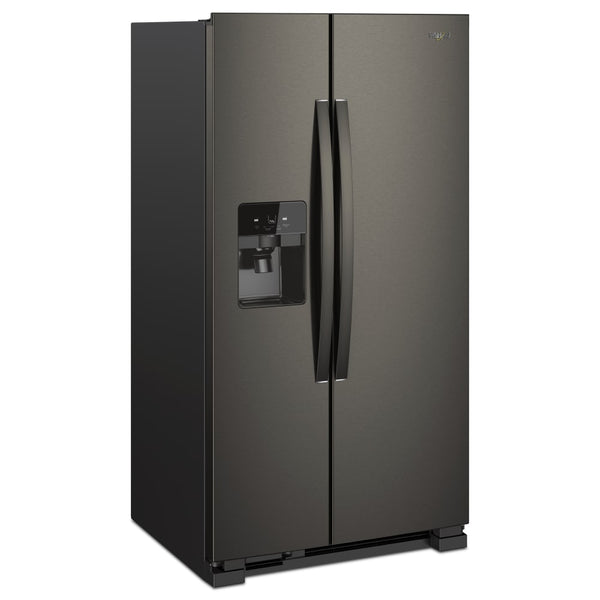 Whirlpool 24.5-cu ft Side-by-Side Refrigerator with Ice Maker ,Water and Ice Dispenser ( Fingerprint Resistant Black Stainless )