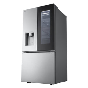 LG Standard-Depth InstaView 24.5-cu ft 3 -Door Smart Compatible French Door Refrigerator with Dual Ice Maker with Water and Ice Dispenser and Door within Door ( PrintProof Stainless Steel )