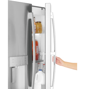 GE Profile Standard-Depth 27.8-cu ft 3 -Door French Door Refrigerator with Ice Maker with Water and Ice Dispenser and Door within Door ( Stainless Steel )