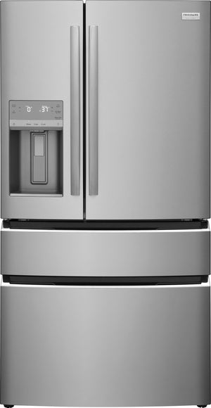 Frigidaire Counter-Depth 21.5-cu ft 4 -Door French Door Refrigerator with Ice Maker with Water and Ice Dispenser ( Smudge-Proof Stainless Steel ) ENERGY STAR Certified
